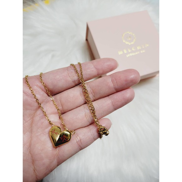 Electrocardiogram Hearts Necklace 18" - Picture 2 of 7